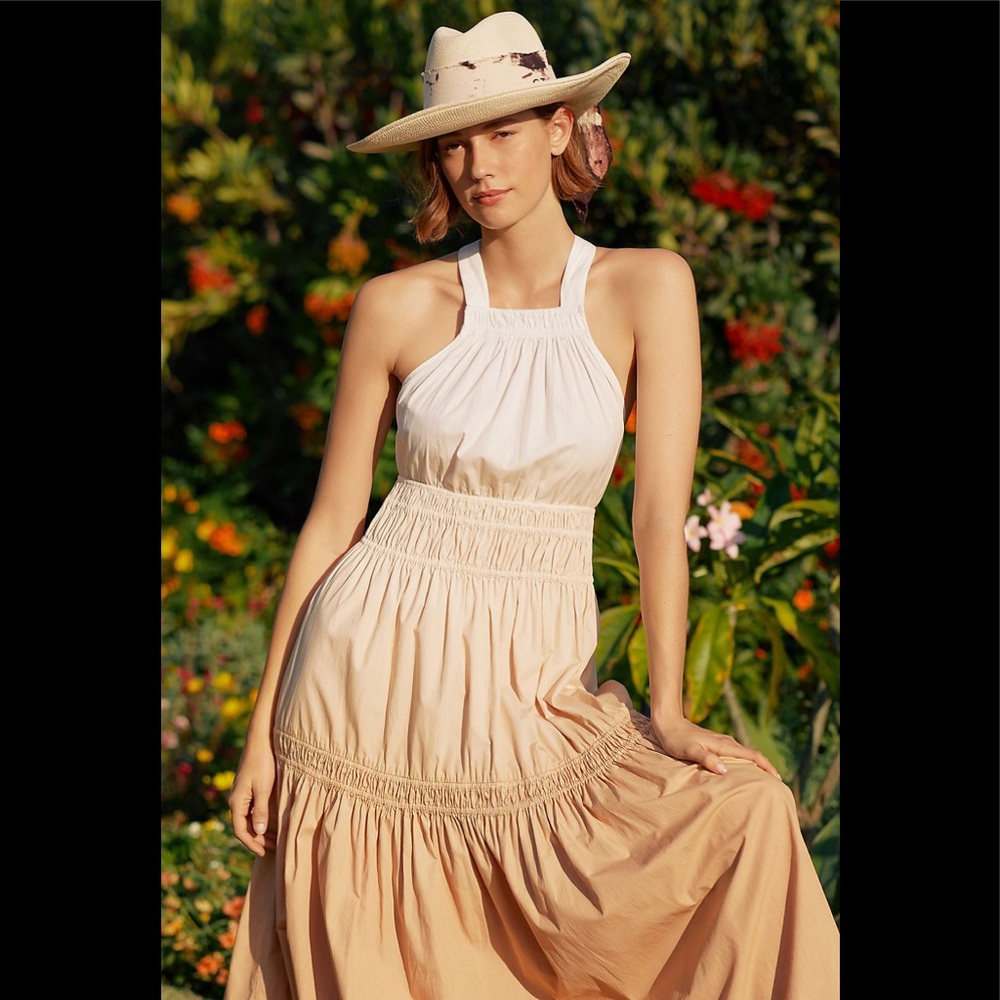Magali Pascal Tiered Halter Maxi Dress
